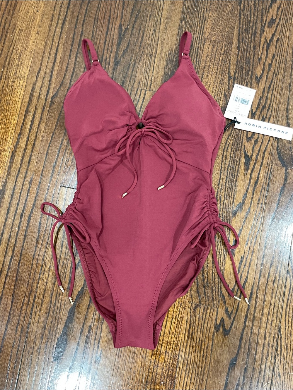 Robin Piccone Aubrey Keyhole One-Piece Swimsuit in Ancho, Size 8 (NWT)
